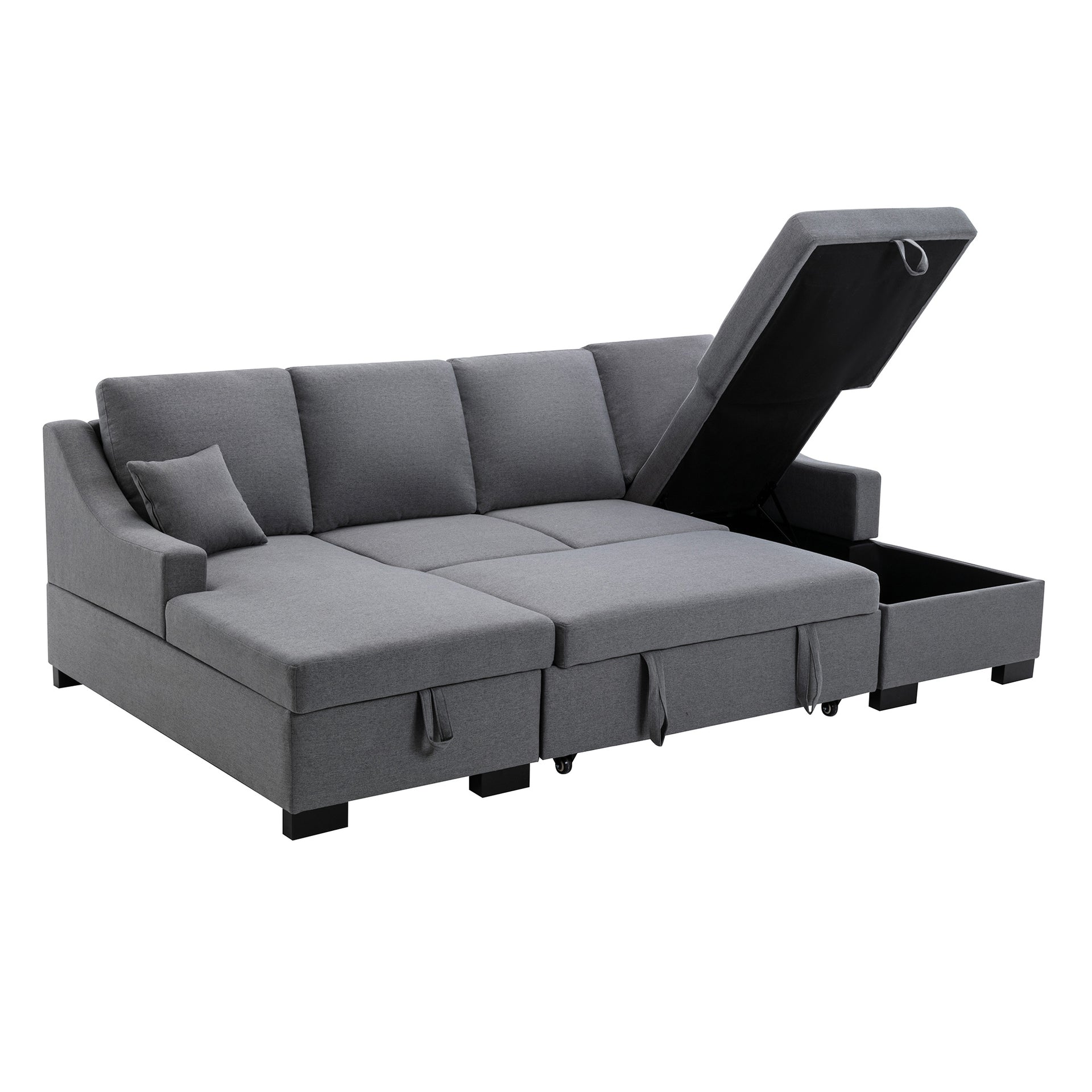 Sectional Sleeper Sofa with Double Storage Spaces