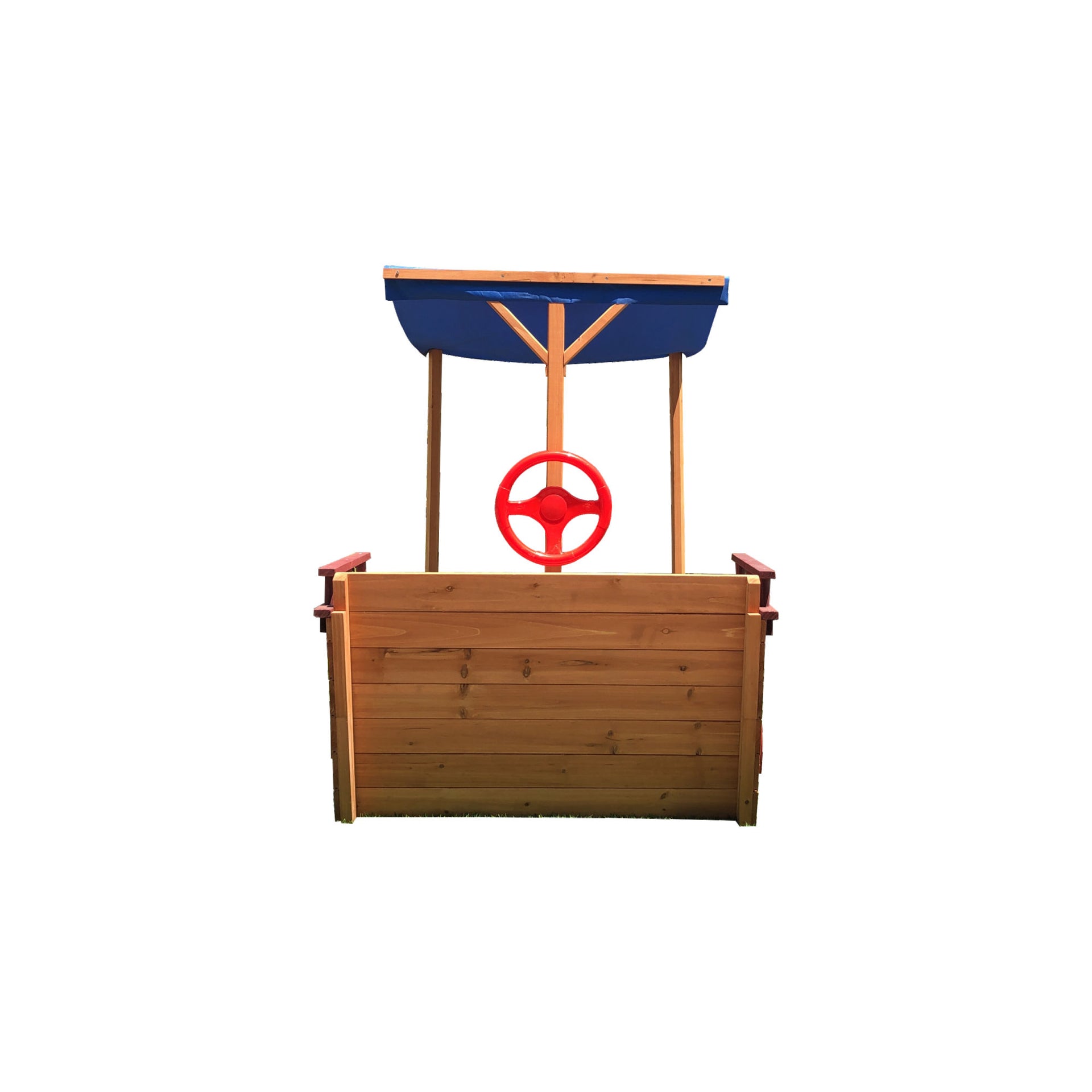 Pirate Ship Sandbox with Cover and Bench