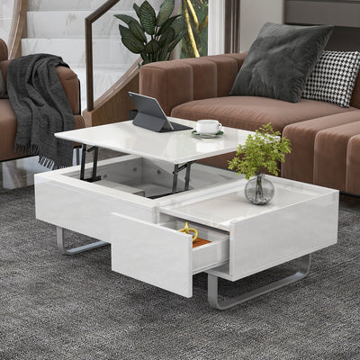 Multi-functional Lift Top Coffee Table Desk with Storage