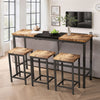 Space-Saving Modern Dining Bar Table Set with 3 Stools