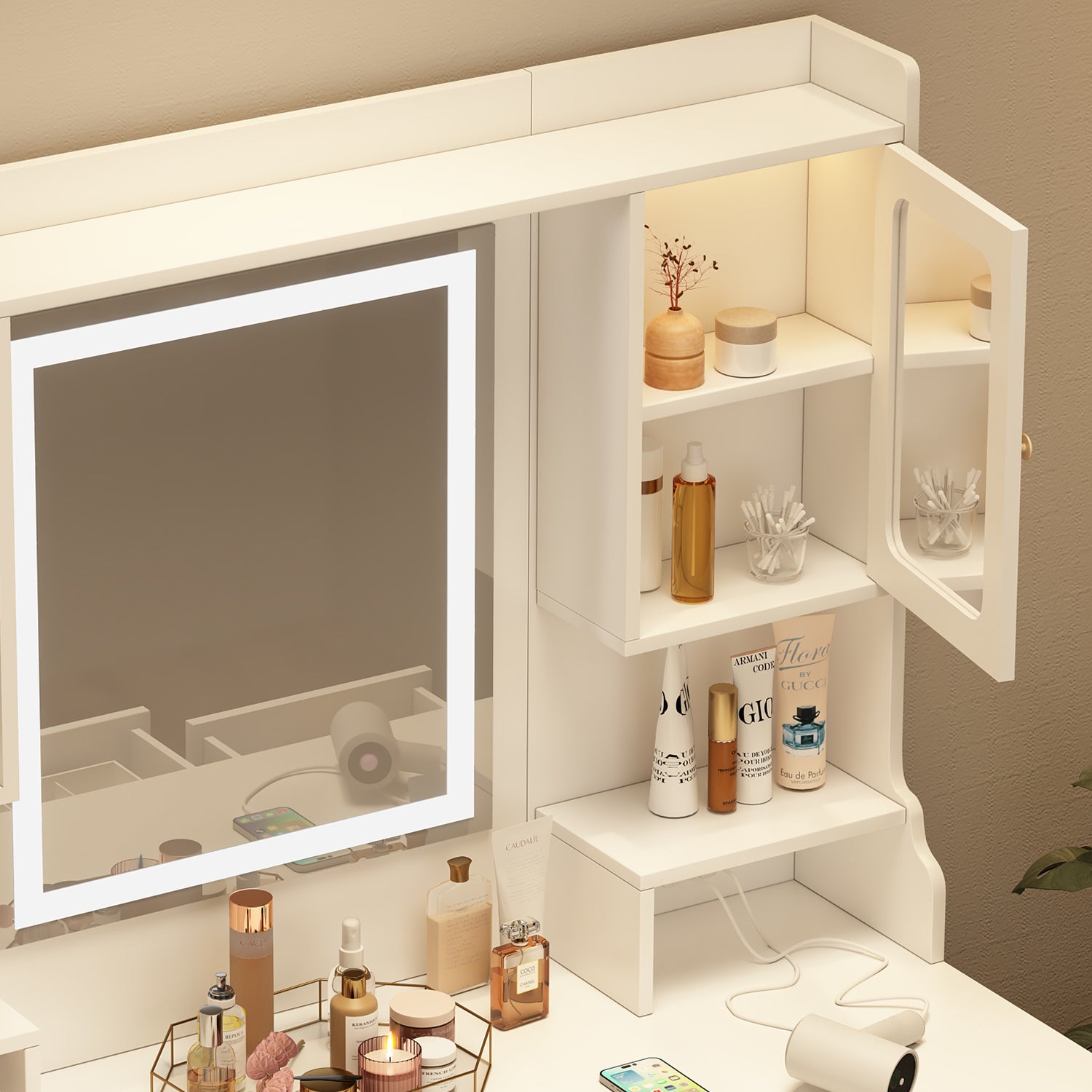 Large Vanity Dressing Table with Mirror
