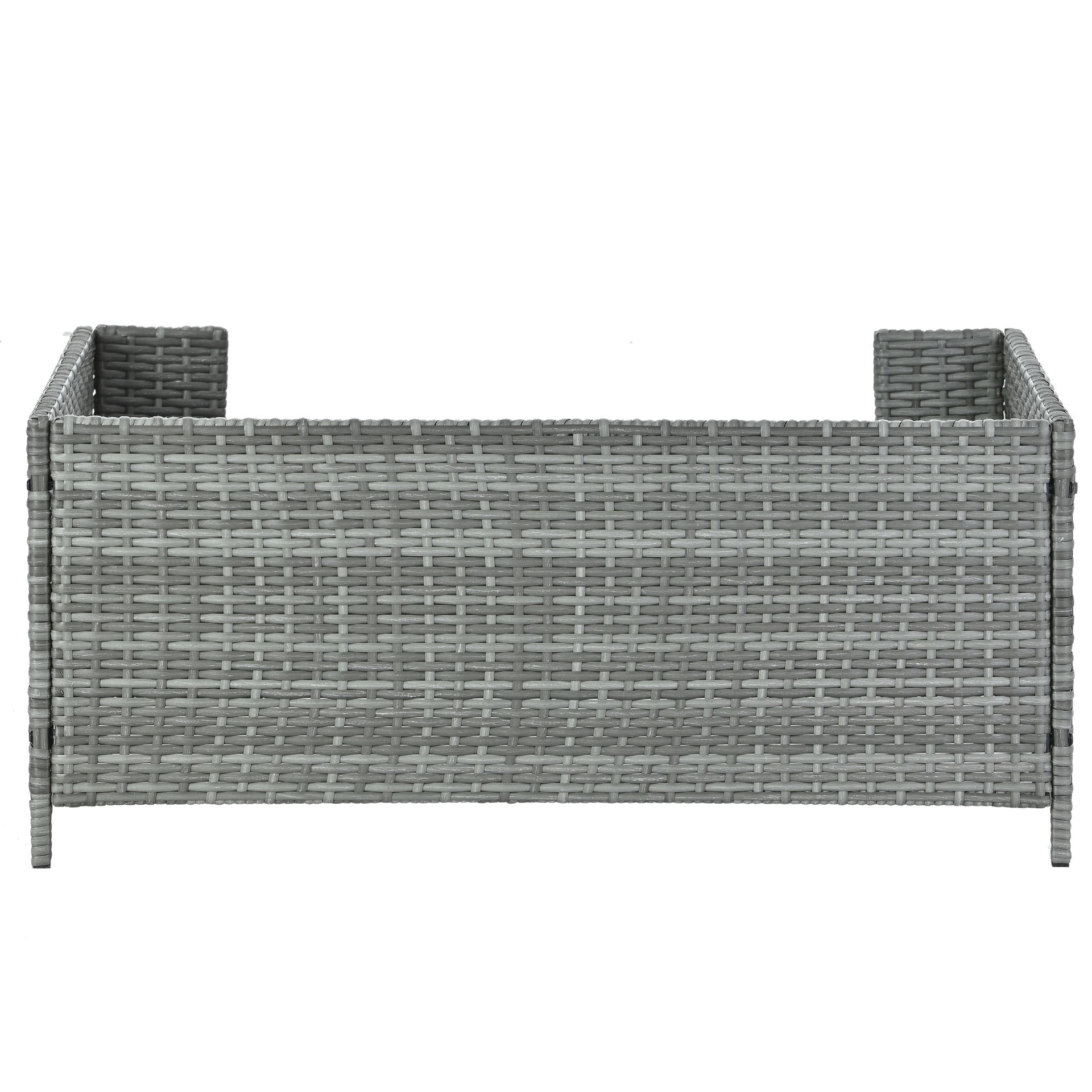 Raised PE Wicker Pet Bed With Cushion