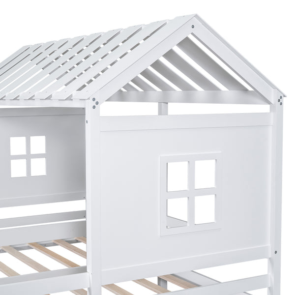 Twin Size House Platform Beds with Two Drawers