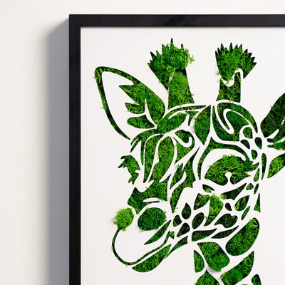 Eco Friendly Living Art Giraffe Metal Moss Wall Decor