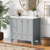 Freestanding Solid Wood Frame Bathroom Storage Vanity Cabinet with Storage and Sink