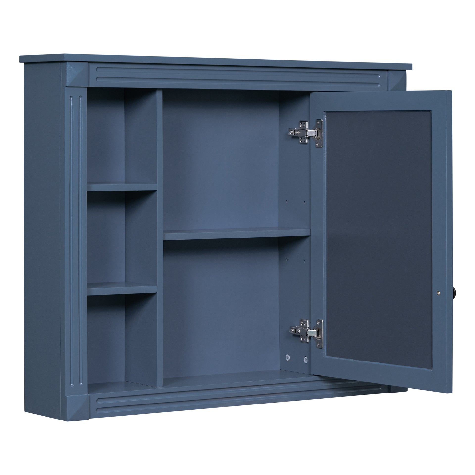 Royal Blue Wall Mounted Bathroom Storage Cabinet with Mirror