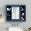 Royal Blue Wall Mounted Bathroom Storage Cabinet with Mirror