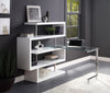 Pull Out Glass Writing Desk with 5 Tier Bookcase