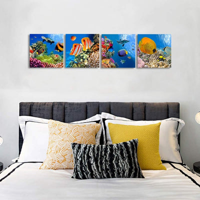 Underwater Theme Fish and Coral Canvas Wall Art