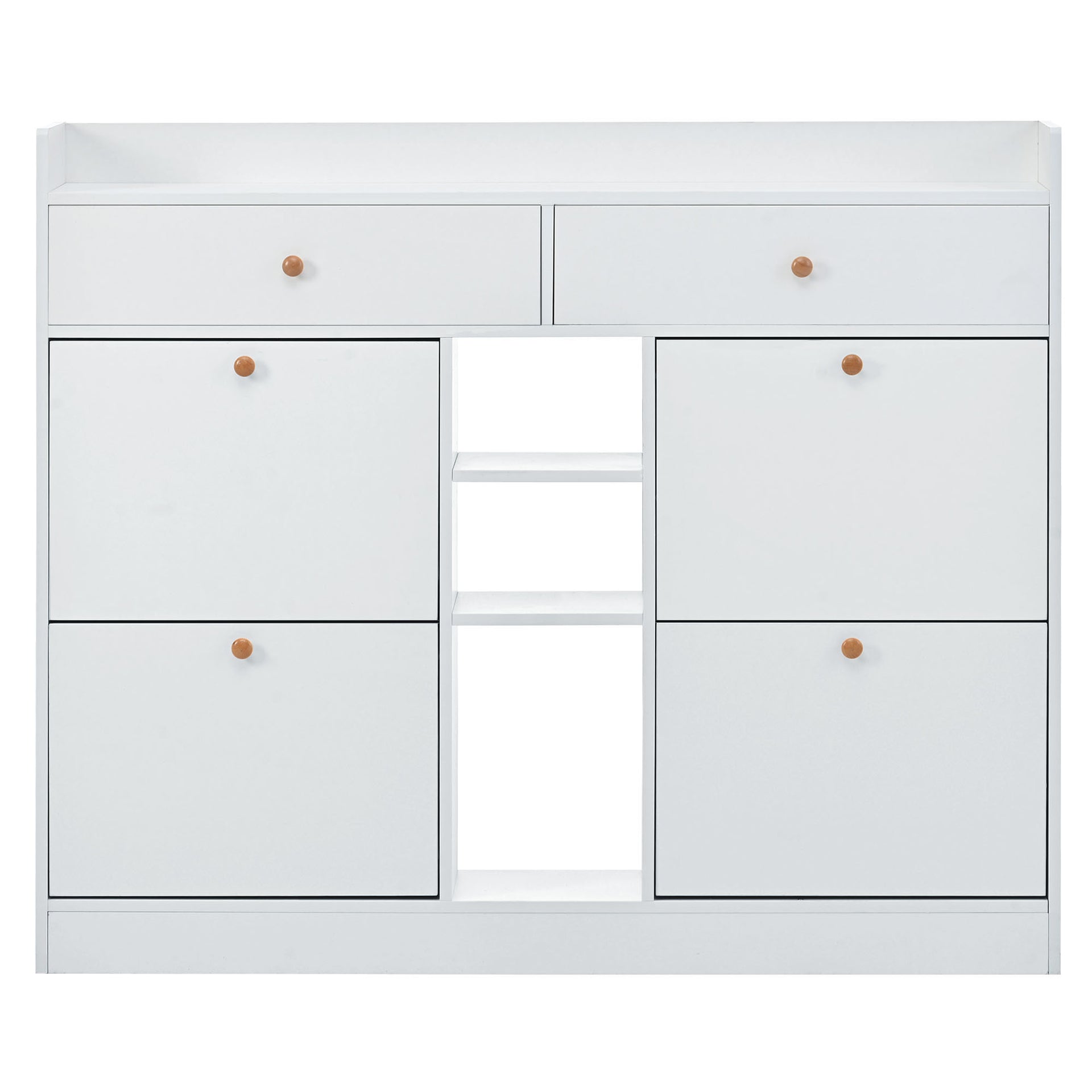 Modern Shoe Cabinet with 4 Flip Drawers