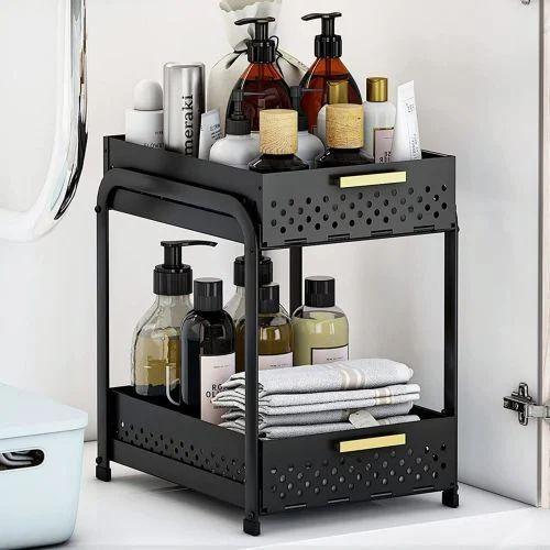 Sliding Double Basket Storage Shelf