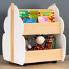 Kids Wooden Bookshelf with Wheels