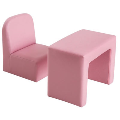 2-in-1 Multifunctional Kids Sofa, Pink