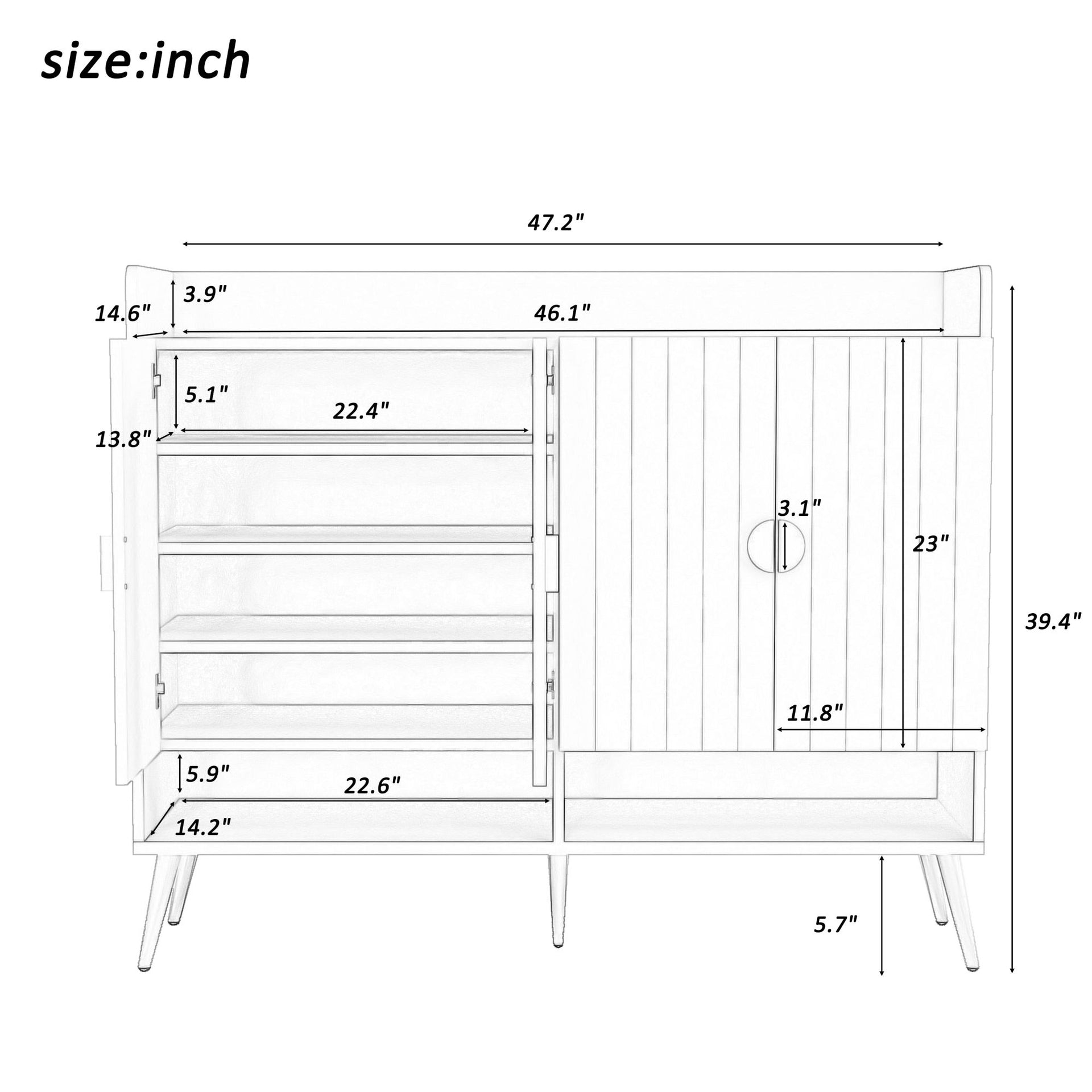 Shoe Storage Cabinet, Gray