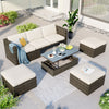 5-Piece Multipurpose Wicker Patio Sofa Set with Lift Top Coffee Table