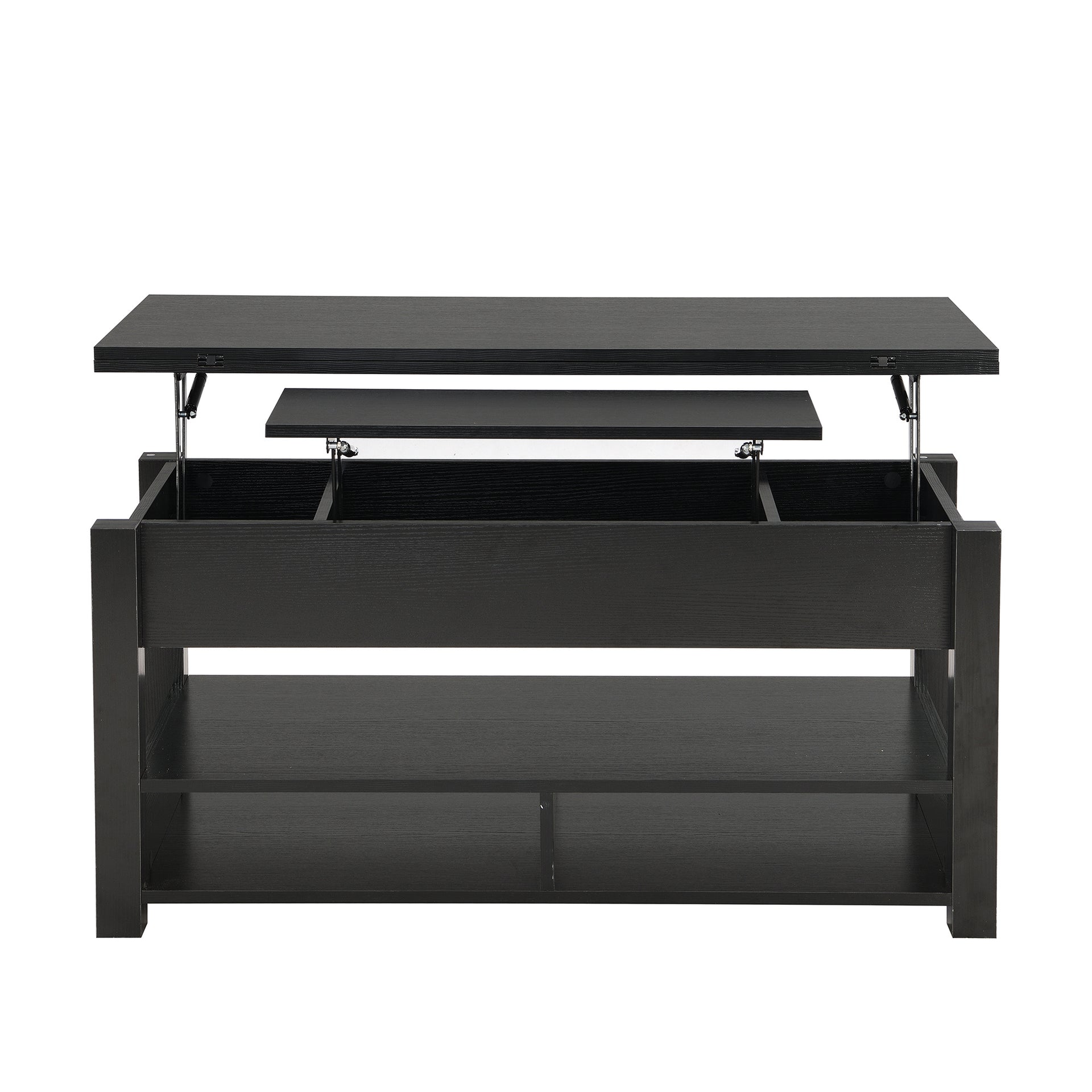 Modern Multi-Functional Lift Top Coffee Dining Table, Black