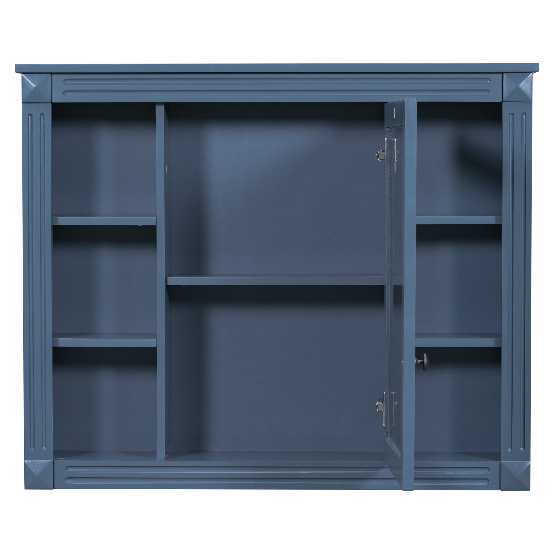 Royal Blue Wall Mounted Bathroom Storage Cabinet with Mirror