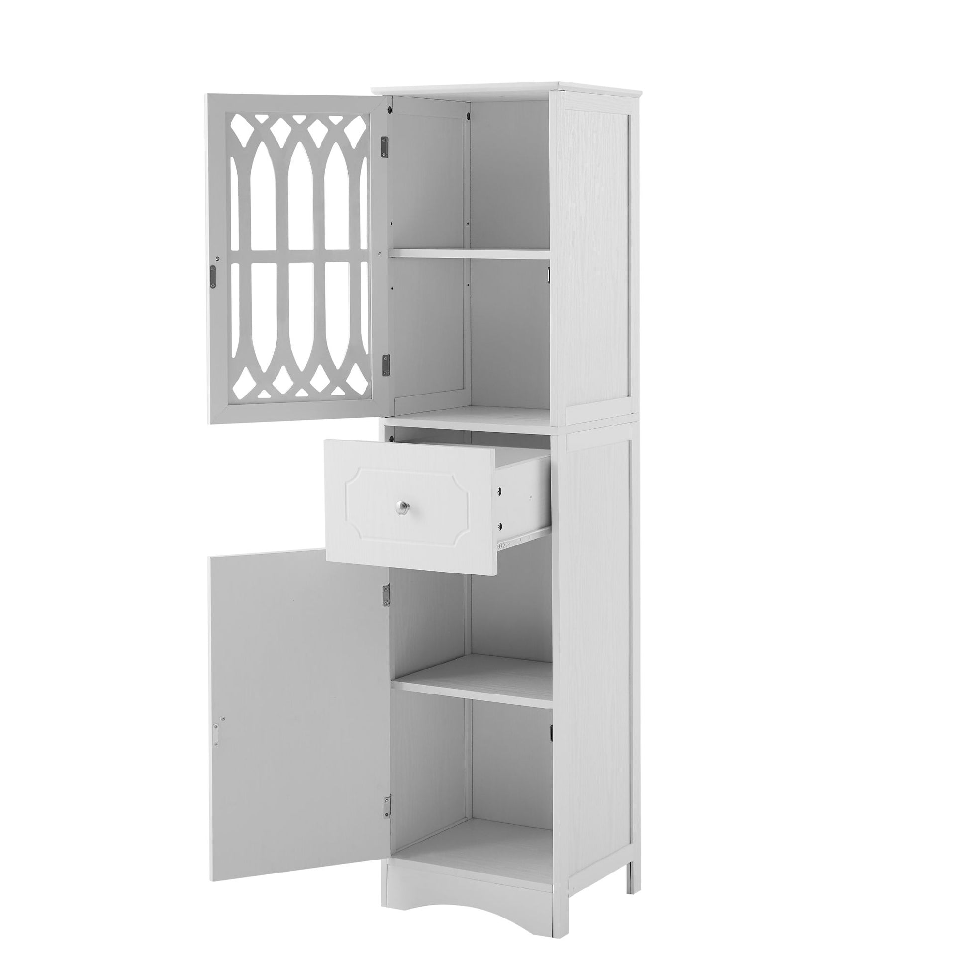 Freestanding Storage Cabinet with Drawer and Doors