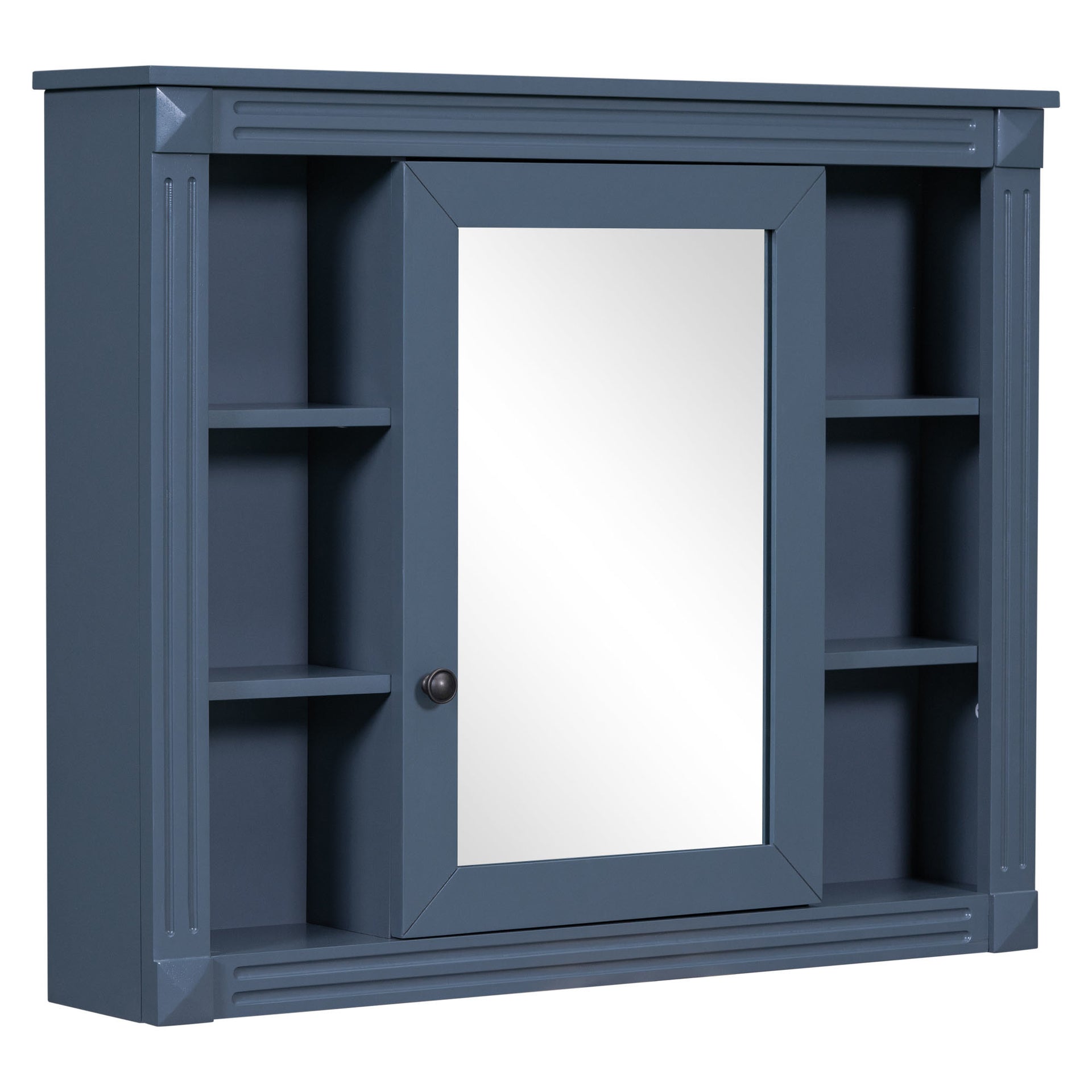 Royal Blue Wall Mounted Bathroom Storage Cabinet with Mirror