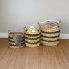 Set of 3 Stackable Storage Baskets with Handles