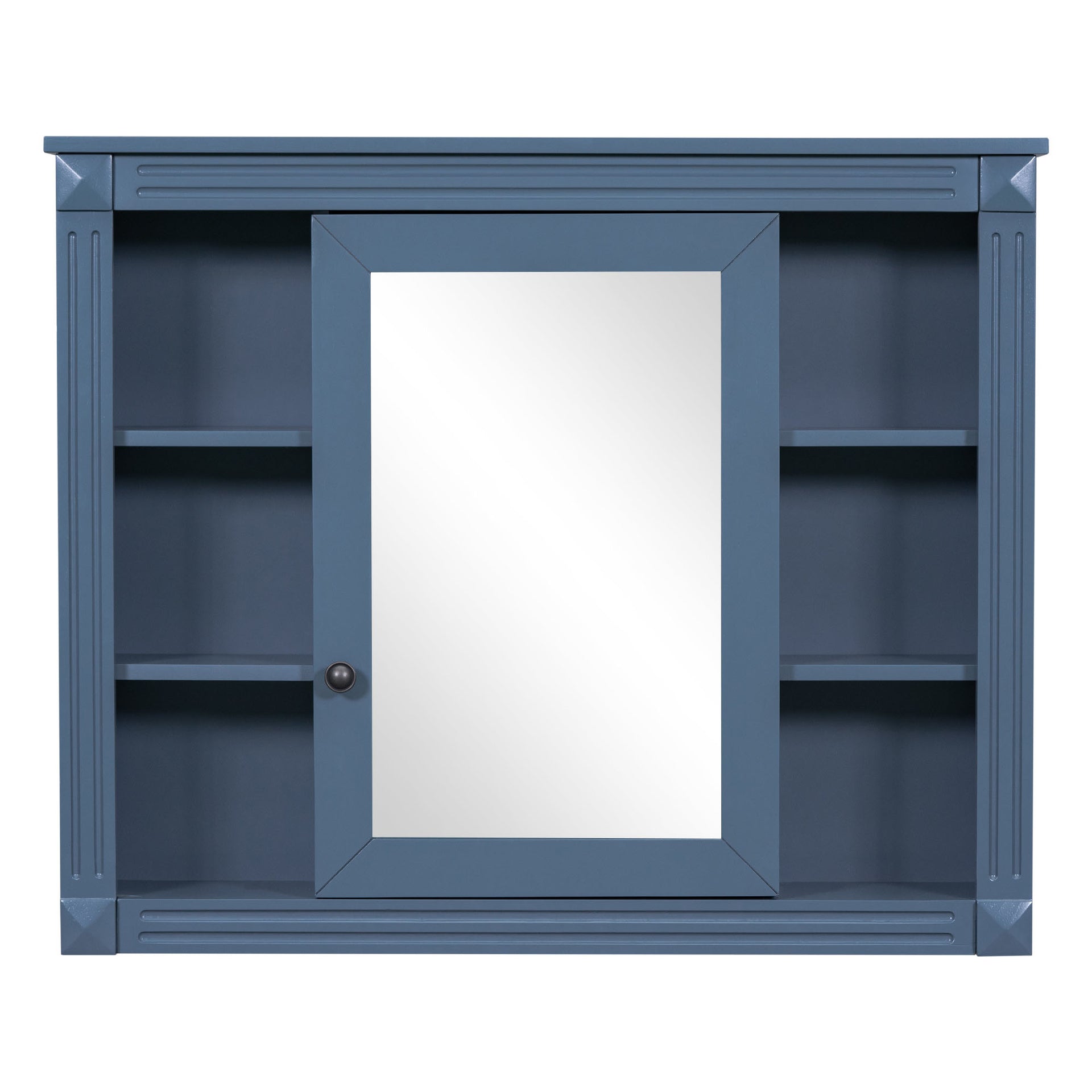 Royal Blue Wall Mounted Bathroom Storage Cabinet with Mirror