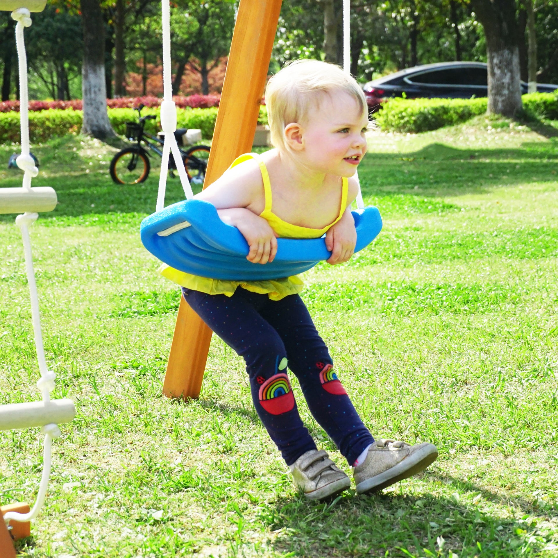 Wooden Outdoor Activity Playground Playset Swing with Slide