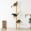 Wall-Mounted Cat Scratching Pole with Perches