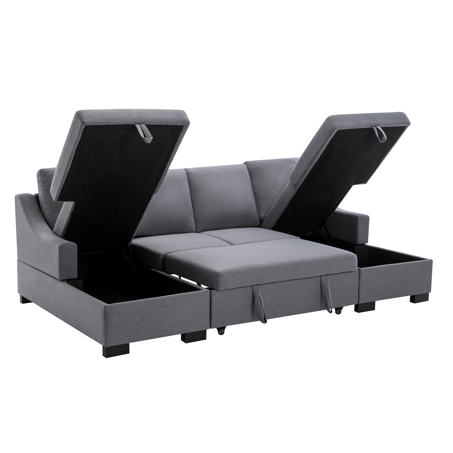 Sectional Sleeper Sofa with Double Storage Spaces