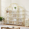 5 Tier Gold Frame Display Shelf with Rounded Top