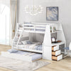 Twin over Full Bunk Bed with Built-in Desk And Trundle