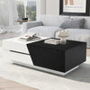 Modern Sliding Top Coffee Table with Storage in White and Black