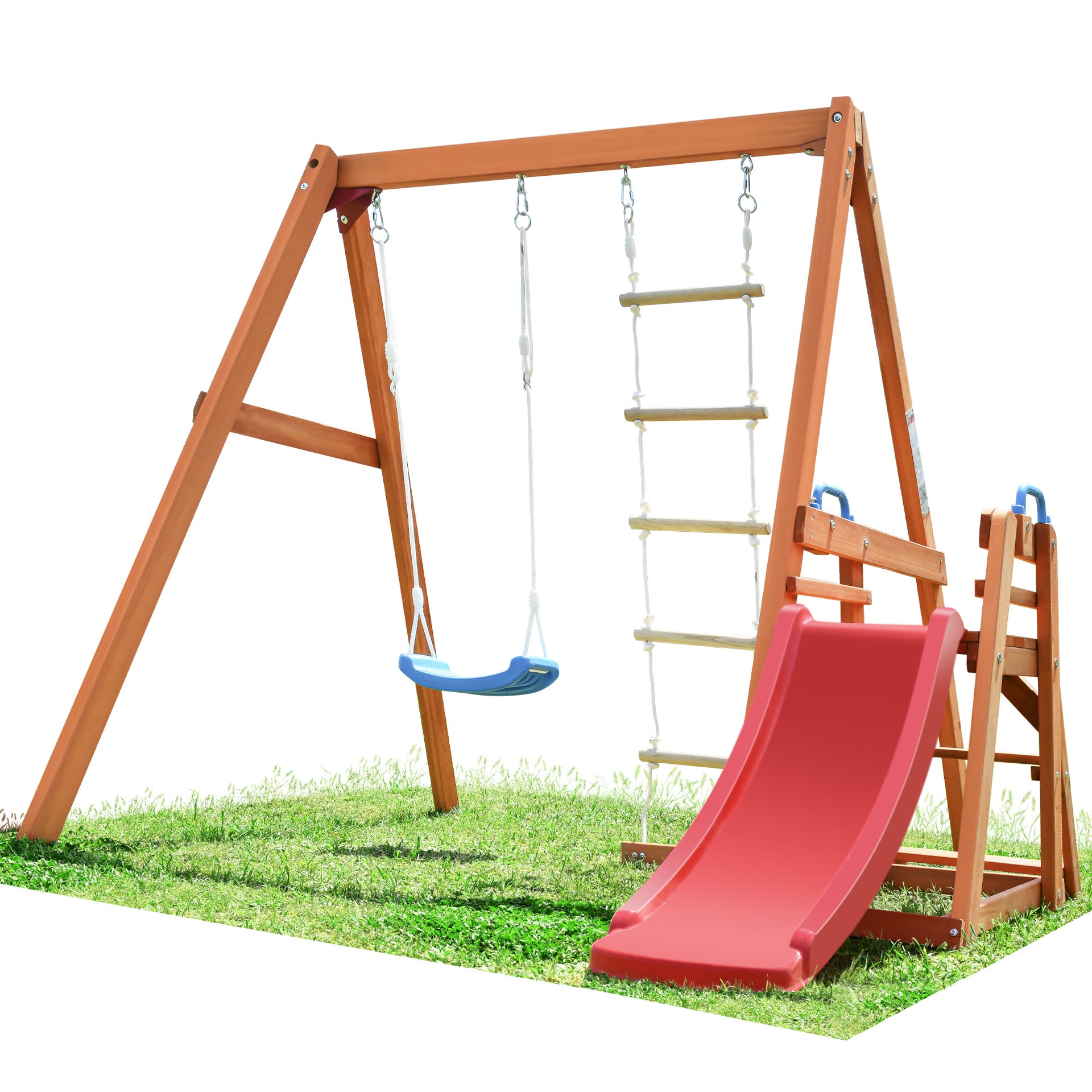 Wooden Outdoor Activity Playground Playset Swing with Slide