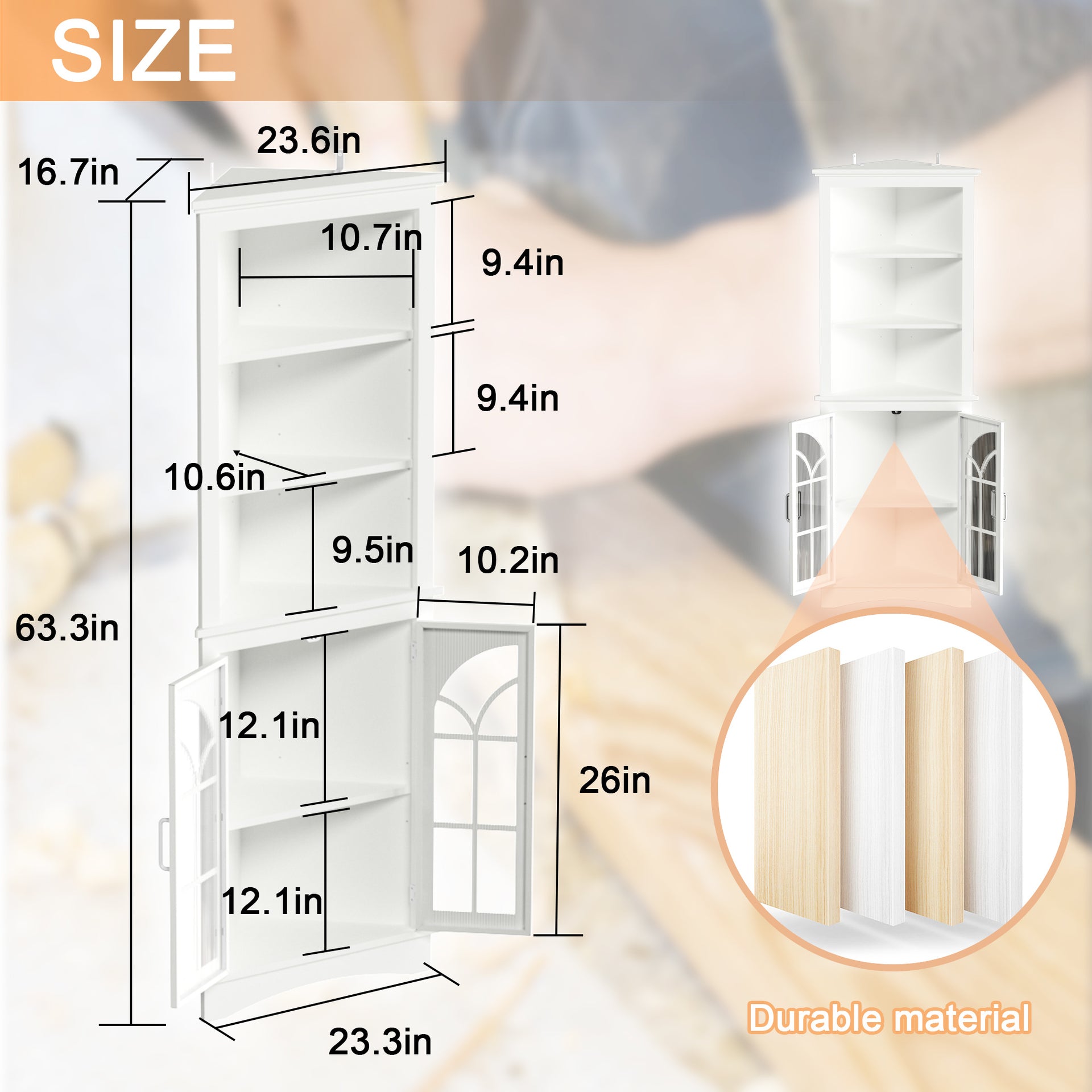 Freestanding Corner Storage Cabinet