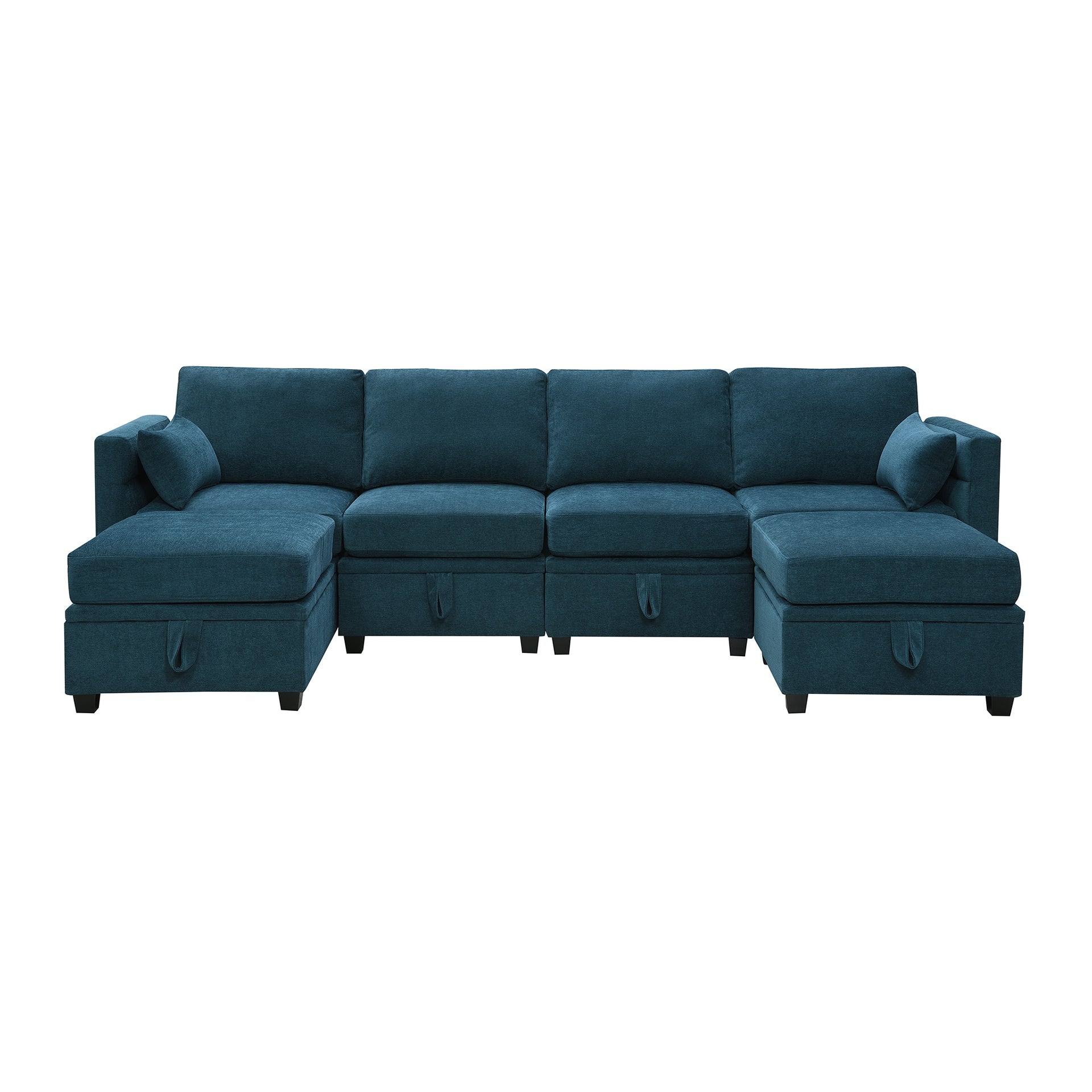 Chenille Sectional Sofa with Storage