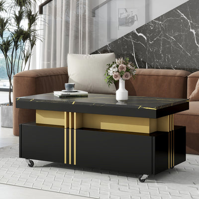 Contemporary Coffee Table with Faux Marble Top