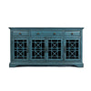 Antique Blue Crossed Wood Entertainment Console