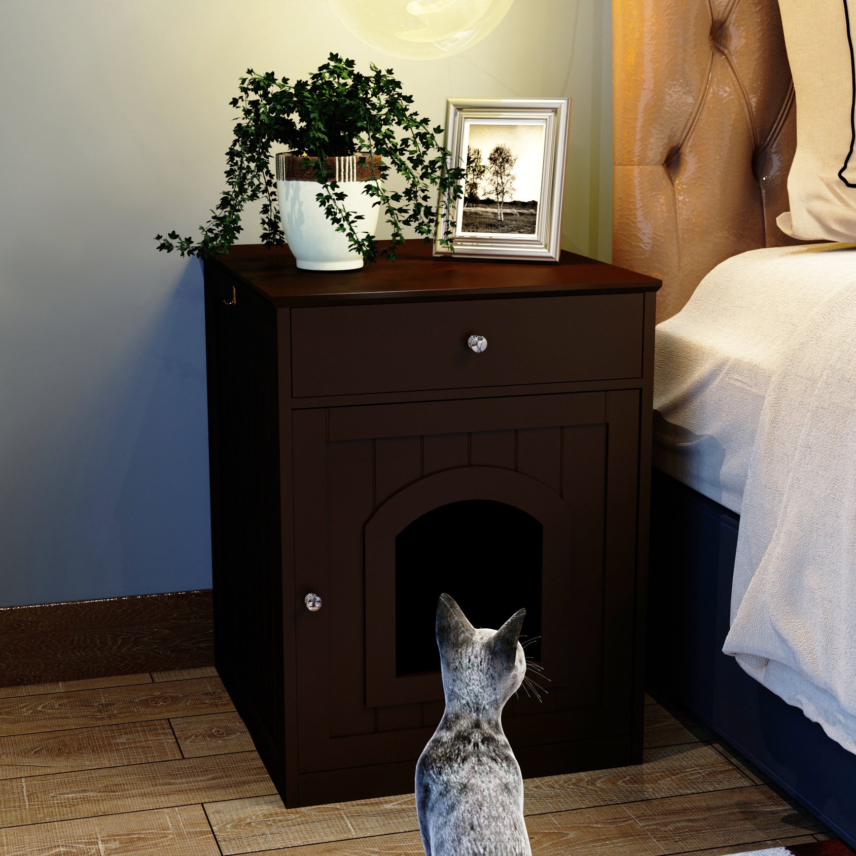 Wooden Cat Litter House - Lowenna Home