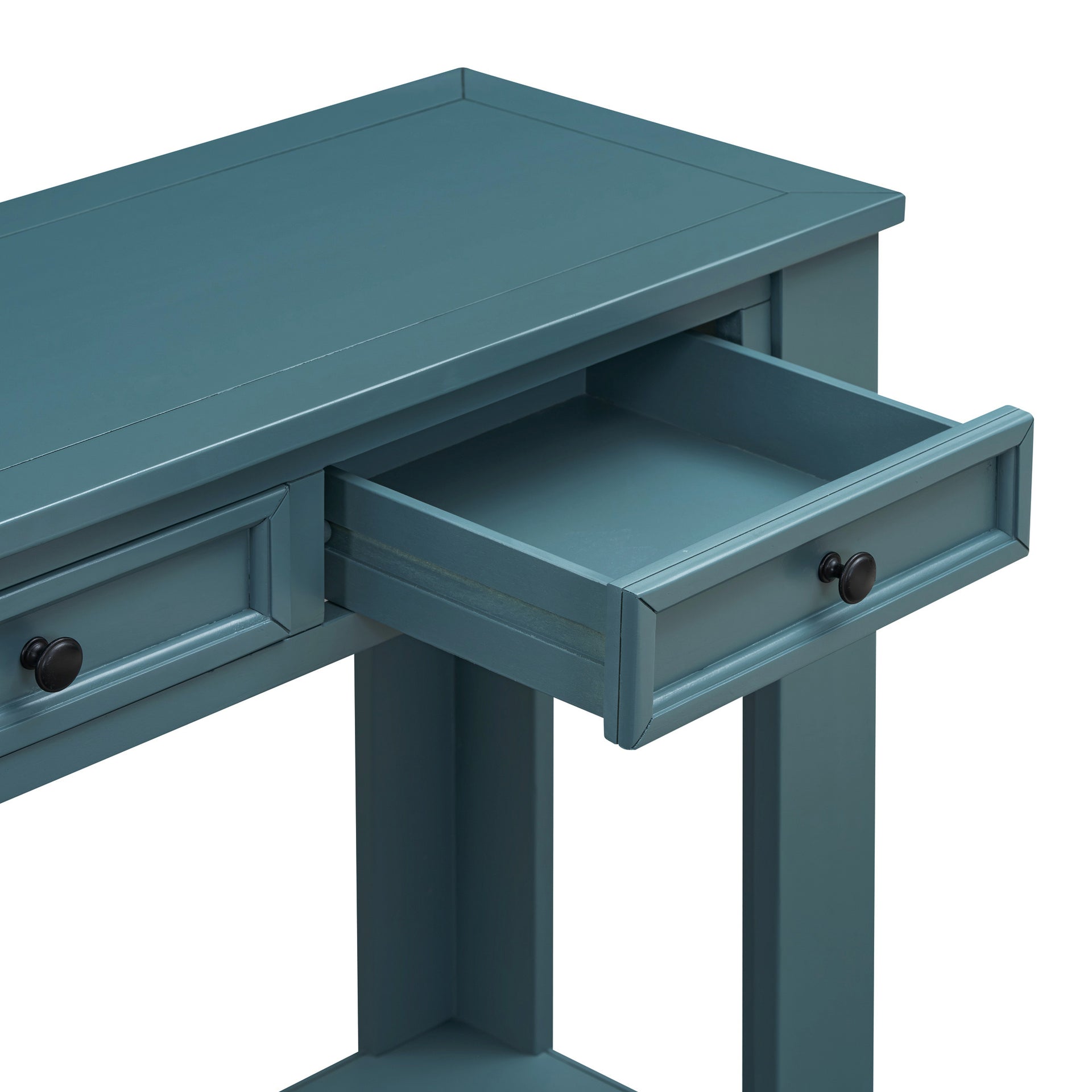 Blue Solid Wood Entryway Console Table