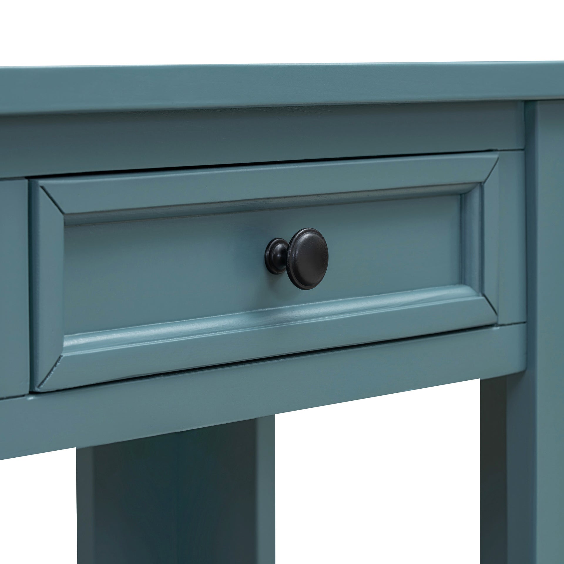 Blue Solid Wood Entryway Console Table