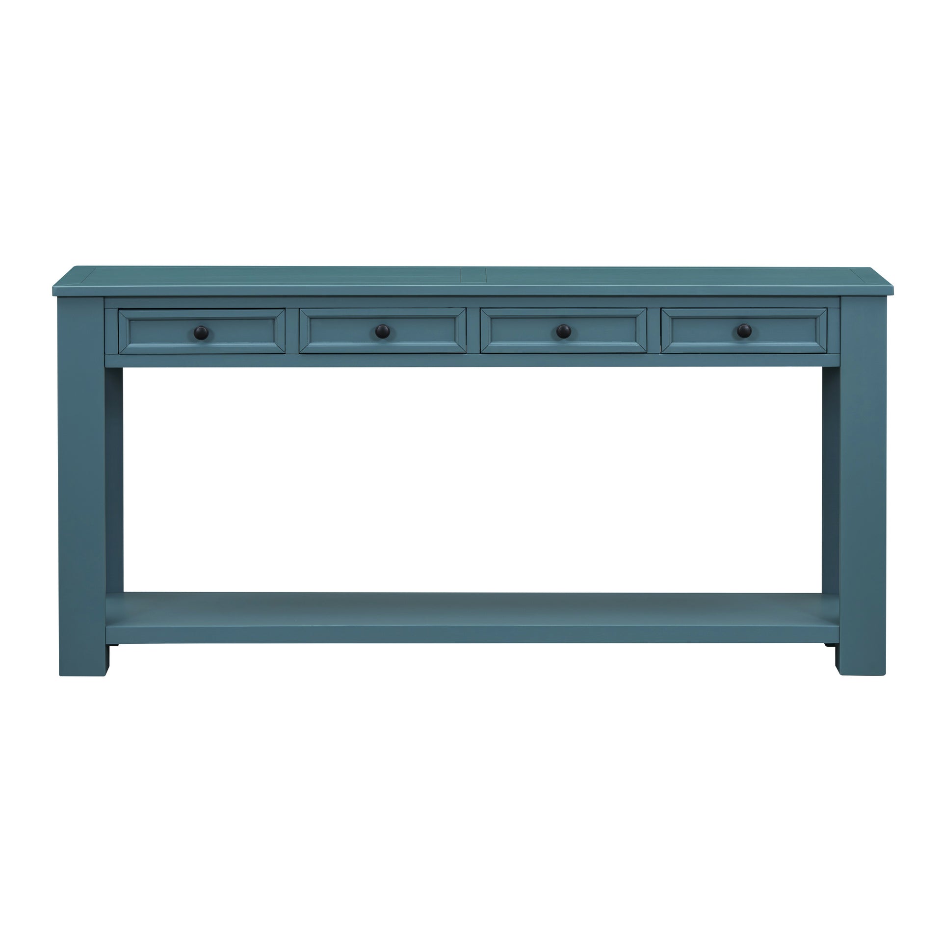 Blue Solid Wood Entryway Console Table