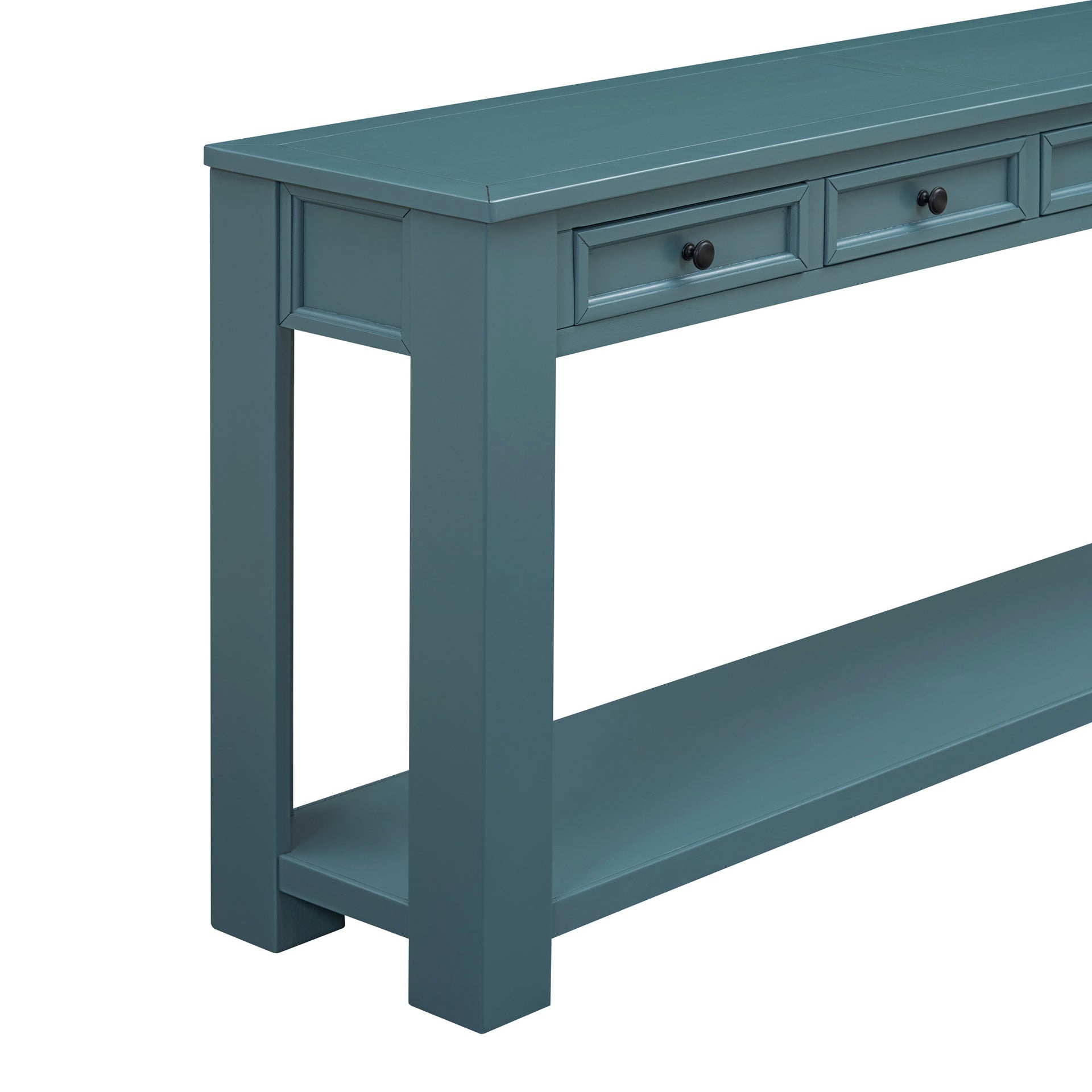 Blue Solid Wood Entryway Console Table