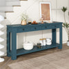 Blue Solid Wood Entryway Console Table