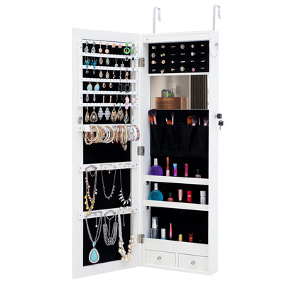 Full Length Mirror with LED Lights and Jewelry Storage