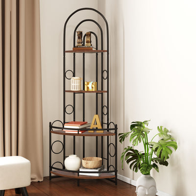 Metal Frame 4-Tier Corner Shelves