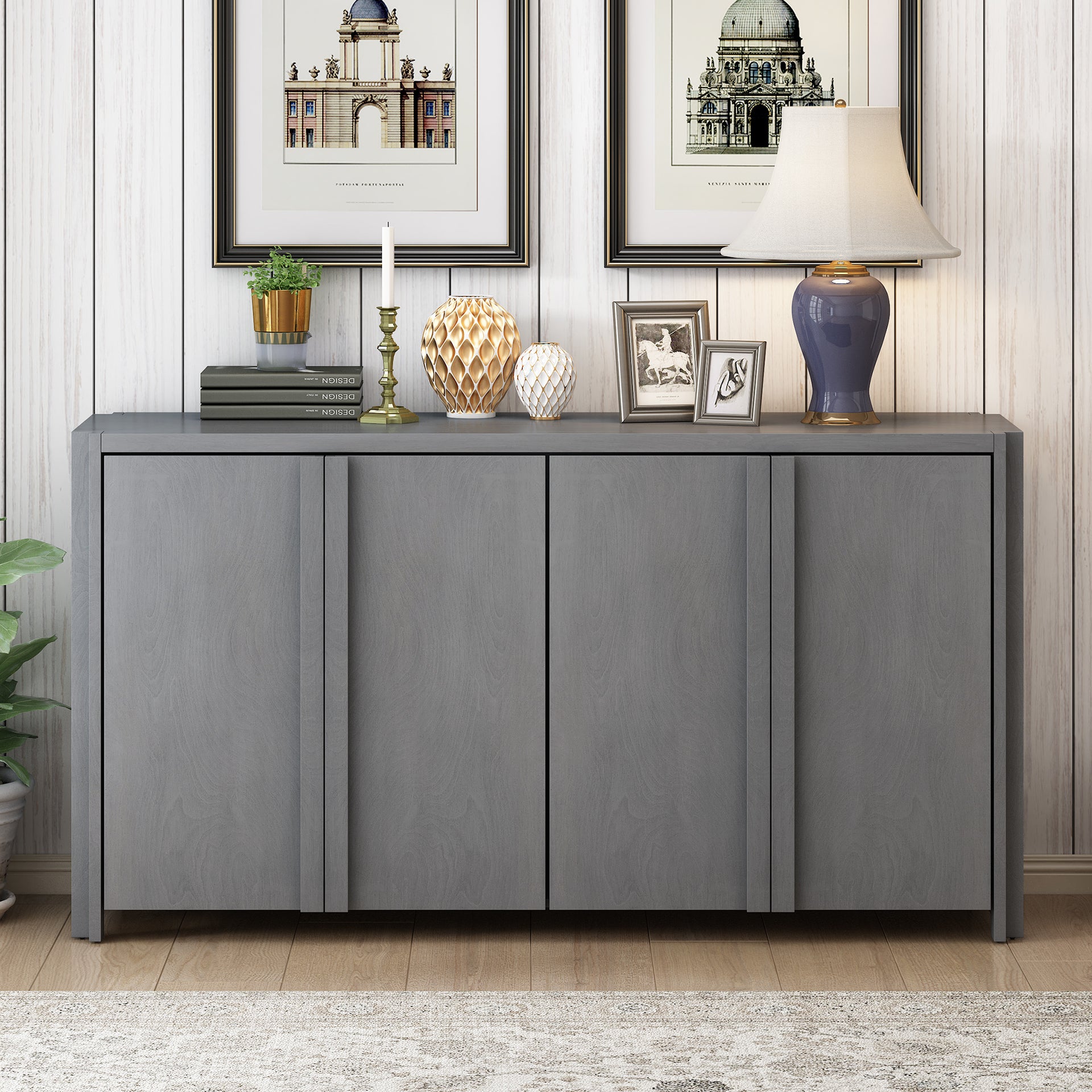 Cabinet Sideboard with 4 Doors and Adjustable Shelves