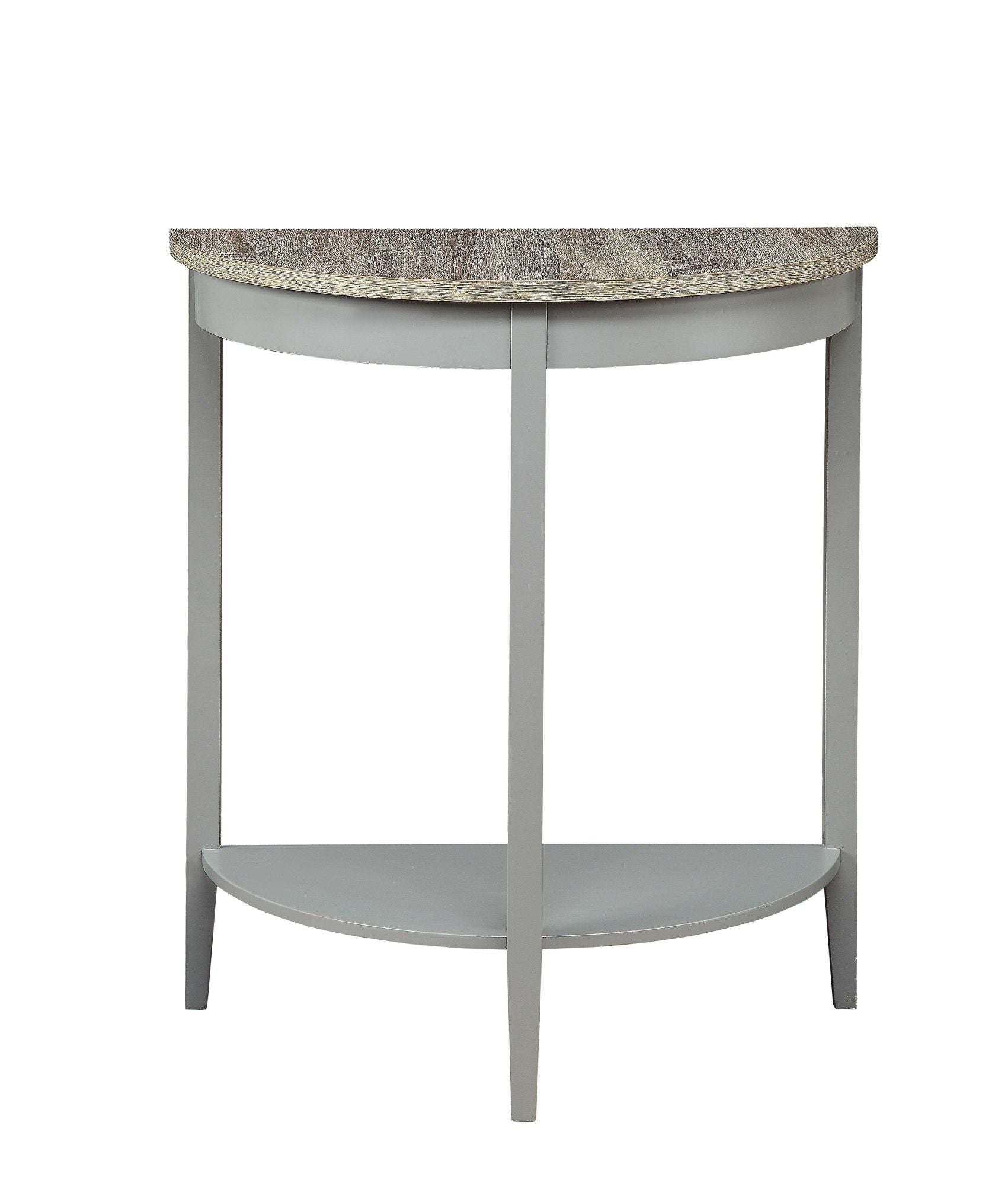 Half Moon Console Table in Gray Oak