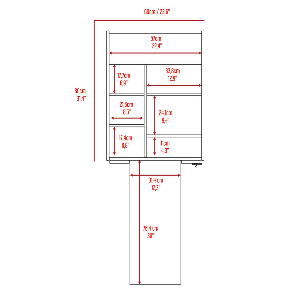 Wall Mounted Fold Down Desk with Shelving