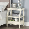 Nightstand with Hidden Pull Out Drink Tray and Drawer