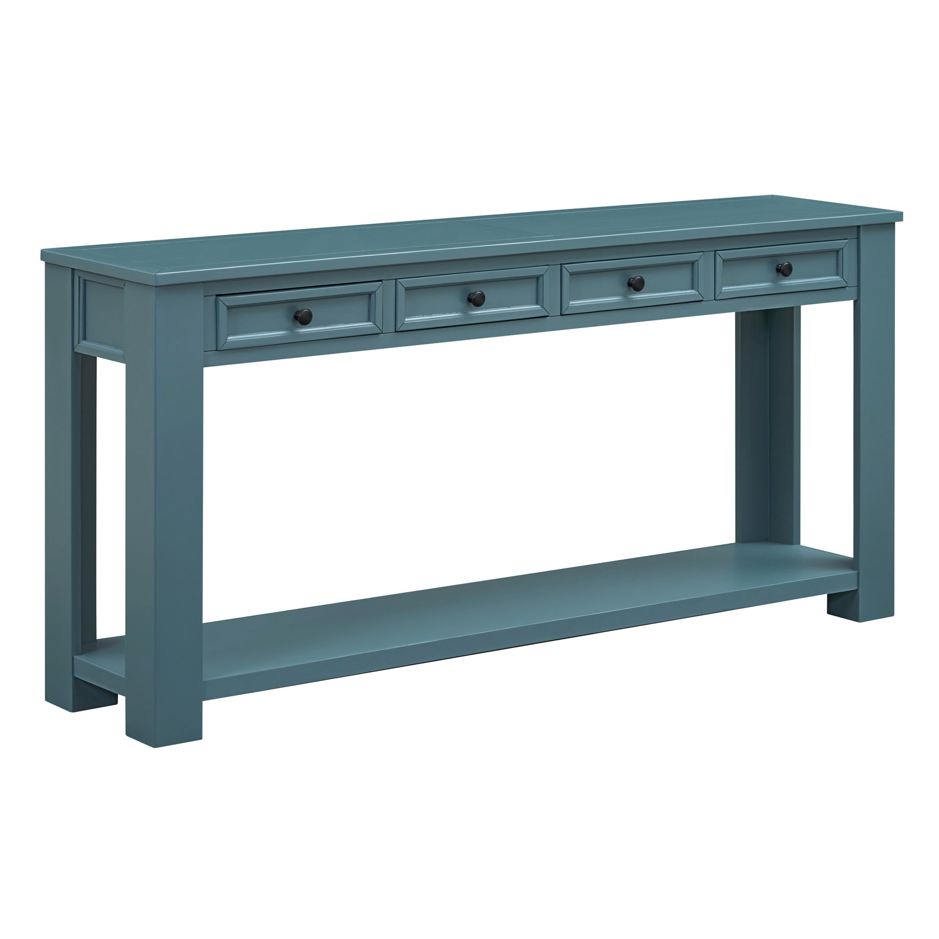 Blue Solid Wood Entryway Console Table