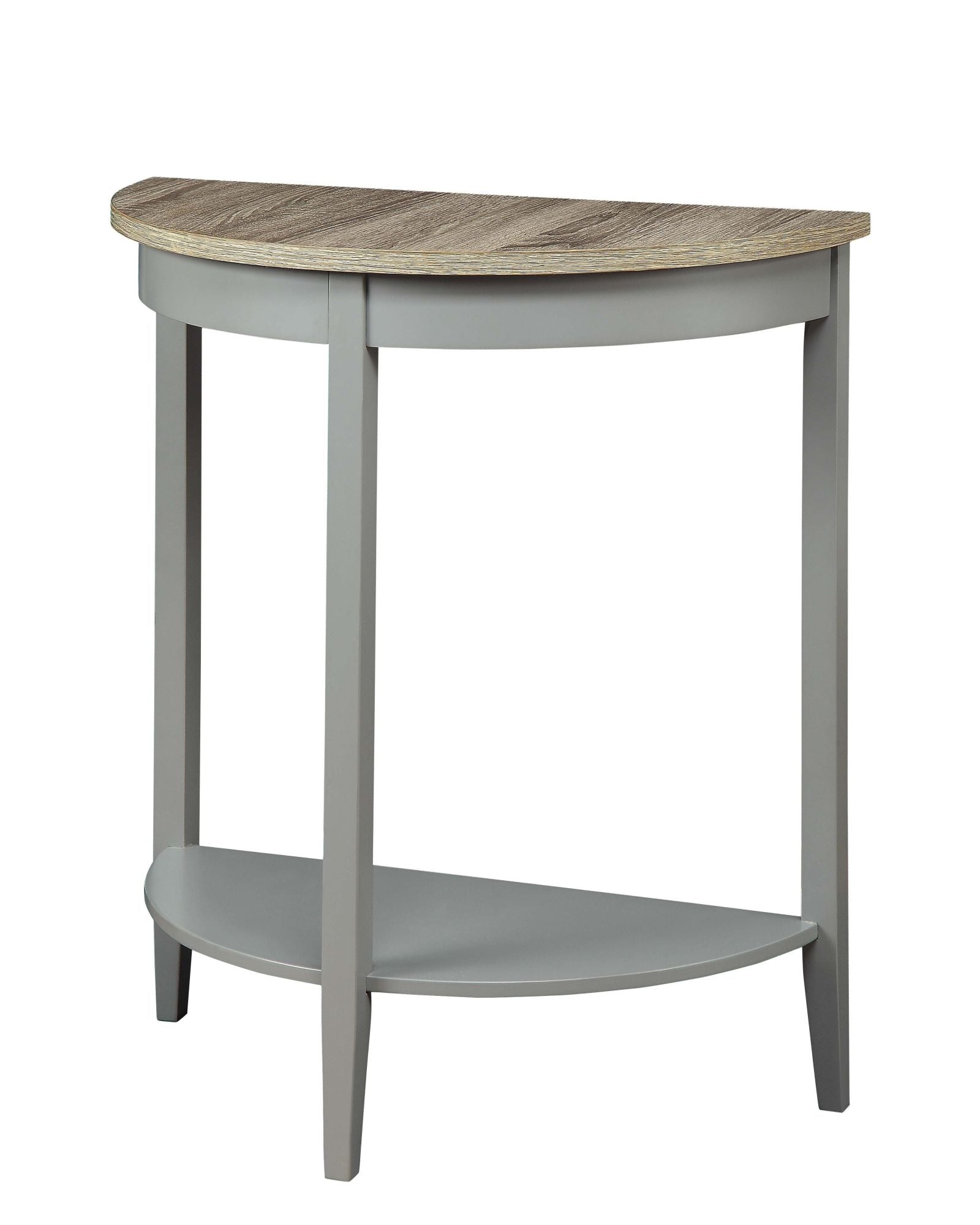 Half Moon Console Table in Gray Oak